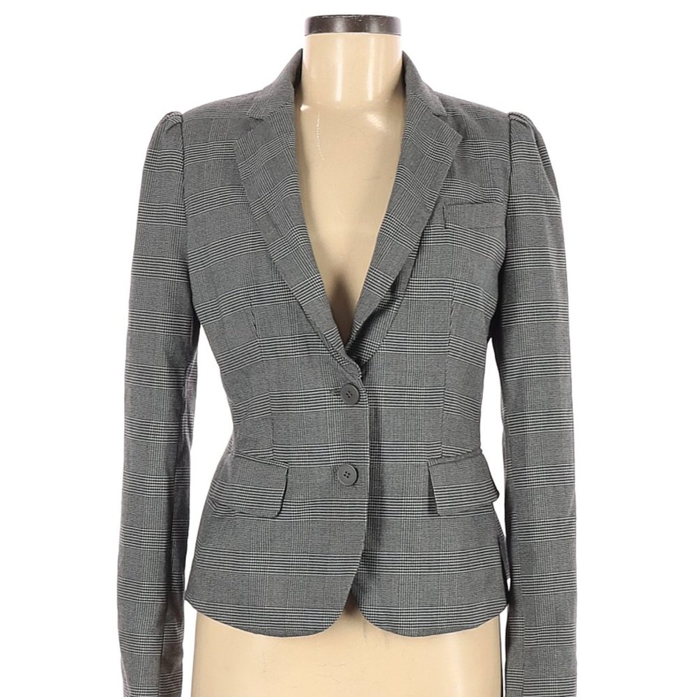 New York & Company Blazer Size 6 - Gray Plaid